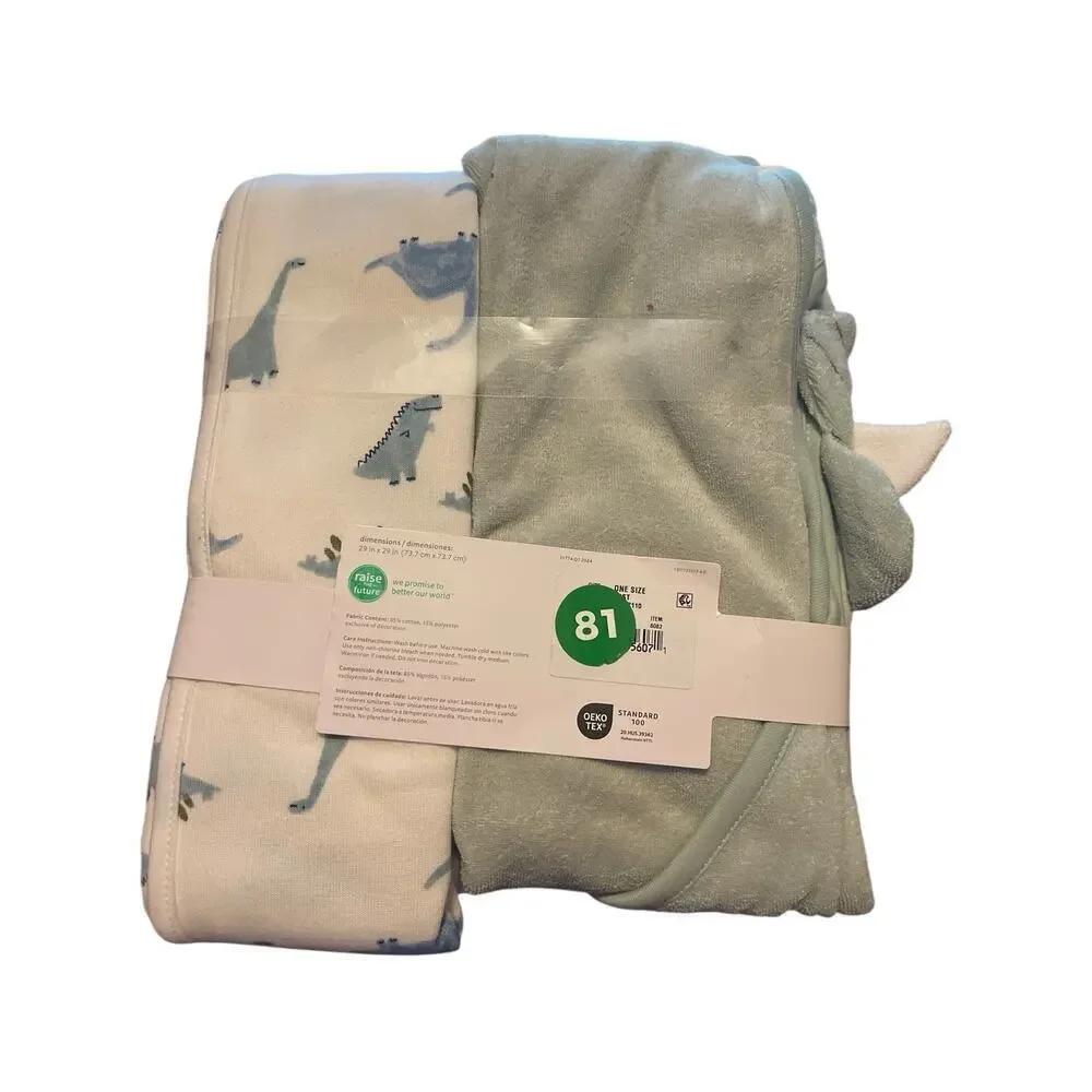 Carter's Just One You Baby Boys' Dino Hooded Bath Towel - Sage Green